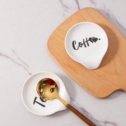 1/2 peças mini descansos de colher de cerâmica para fogão, descansos de colher de café e chá com padrão de coração para bancada de cozinha, decoração e suprimentos para cafeteria estilo fazenda, presente para amantes de chá e café