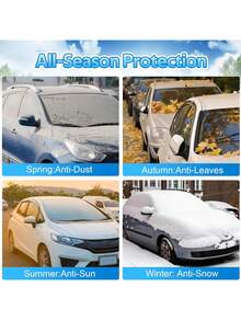 1 件磁性汽车挡风玻璃雪罩，加厚冬季霜雪保护器，遮阳挡风玻璃保护器 - 彩色 - 查看 7