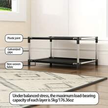 Easy To Assemble Multi-Tier Shoe Rack - Sturdy Compact Design, Suitable For Dorms And Entryways, Includes Metal Tubes, Multipurpose - Multicolor - View 9