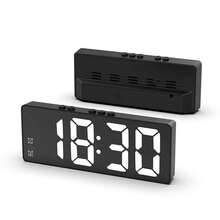 RAF LED Mirror Digital Alarm Clock, Large Screen Display, Silent No-Chime Bedside Clock With Night Light, USB Powered, Suitable For Bedroom, Office, Dorm Decor Desktop Clock - Multicolor 1 - View 14