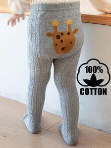 1pc Kids/Toddlers' Cute Cartoon Tights, Baby Cotton Pantyhose