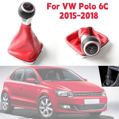 Para Polo 6C 2015 2016 2017 2018 A Tampa Contra Poeira Do Botão De Mudança De Transmissão, Cabeça De Mudança Integrada, Design Envolto Em Pu