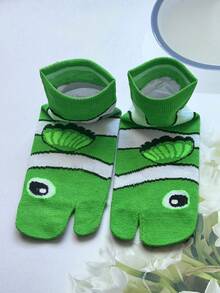 1 Pair Clownfish Pattern Toe Socks, Funny Novelty Cute Short Socks, Women's Toe Socks
