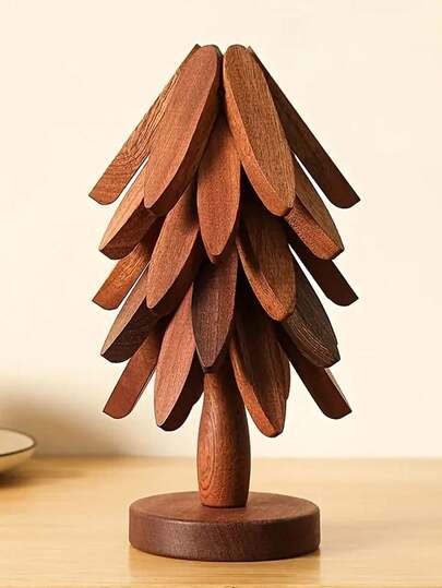 "Heat-Resistant Tree" Wooden Trivet, High-Temperature Resistant Table Mat, Pot Holder & Coaster, Modern Minimalist Plate Pad For Home Use – Perfect Gift For Halloween And Christmas, Kitchen Accessory, Heat Resistant Stand, Pot Holder For Hot Pots