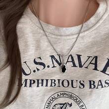 1pc Minimalist Asymmetrical Pendant Necklace For Women, Simple Monochrome Non-Fading Snake Bone Chain, Suitable For Couples, Sweater Chain Accessories