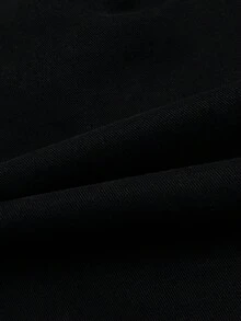 Pantalones vaqueros cargo de pierna ancha beige para niño, pantalones de trabajo de mezclilla versátiles con múltiples bolsillos y cintura ajustable, de vuelta al colegio - Negro - Ver 12