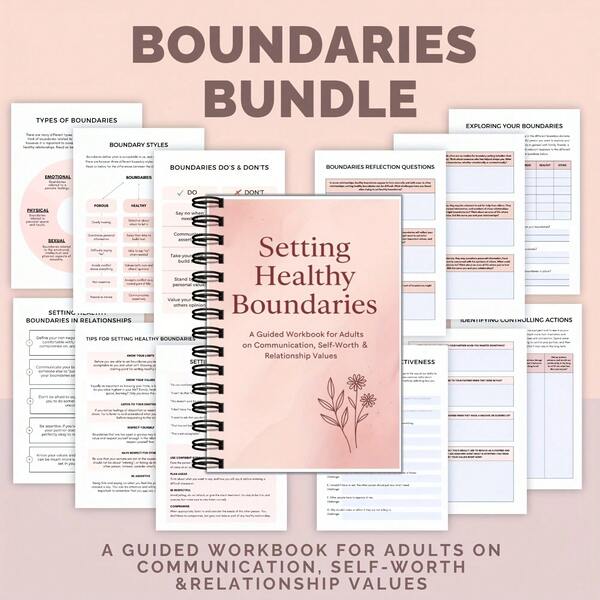 Gesundheits-Grenzziehungs-Set, Erwachsenen-Grenzziehungs-Arbeitsblatt, Effektives Kommunikations-Arbeitsheft, Beziehungswert-Identifizierung