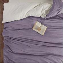 Single Bed Duvet Cover Set – 160x220 Cm Duvet, 100x200 Cm Fitted Sheet & 50x70 Cm Pillowcase – 80% Cotton, 20% Polyester – Soft, Durable & Easy-Care Bedding – Made In Turkey - Purple - View 2