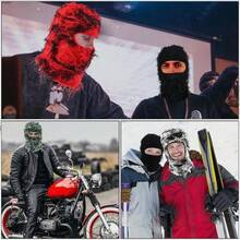 Distressed Ski Mask Balaclava Fluffy Knitted Warm Windproof Full Face Mask For Men/Women - D-08 - View 9