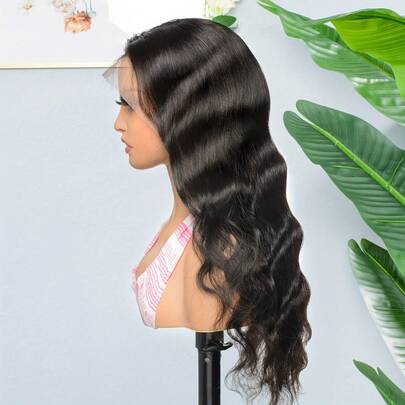 Peruca Body Wave 13*4 Transparente Lace Front Wigs Cabelo Humano Real Body Wave Human Hair Wig Lace Frontal Wigs Com Baby Hair Pré-Selecionado Perucas de Linha Fina Natural Cor Preta Natural