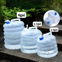 [Portable Folding Water Bucket] Large Capacity 4gal/2.7gal/1.5gal Portable Folding Water Bucket With Tap| Collapsible PE Food- Leakproof Design For RV Camping, Outdoor, Car, Bathroom Storage, Hydration, Compact, Durable, Lightweight, Foldable Bucket For Hikers, Campers
