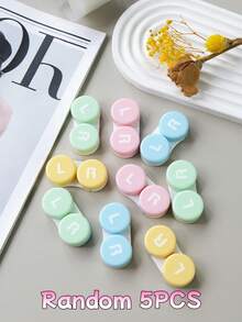 XIANG YU Candy-Colored Contact Lens Bi-Fold Case/Eyeball Lens Case/Storage Box - Soaking & Storing 2-In-1 Set, Compact & Portable, Perfect Travel Companionhalloween