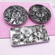 Stainless Steel Polymer Clay Cutter Set (24/30 Pcs) - Geometric Shapes Pottery Ceramic Clay Cutting Molds- Round, Star, Triangle, Heart, Flower, Square, Rectangle & Oval DIY Jewelry Pendant