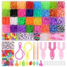 1000pcs/7500pcs Rainbow Handmade Weaving Loom Colorful Rubber Bands, DIY Bracelet Weaving Loom Kit, Perfect Gift For Holidays And Birthdays