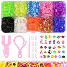 1000pcs/7500pcs Rainbow Handmade Weaving Loom Colorful Rubber Bands, DIY Bracelet Weaving Loom Kit, Perfect Gift For Holidays And Birthdays