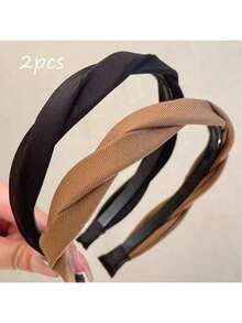 2pcs High Crown Hair Bands For Women, New Simple Headbands With Non-Slip Teeth For Washing Face, Suitable For Daily Wear, Hair Accessories, Hair Hoop, Hairband For Women, Autumn Outfits ,Head Piece