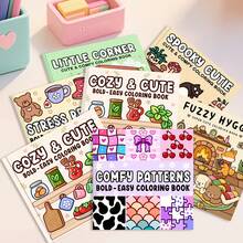 1/3/5/10pcs Random Adult Coloring Books (21*21cm), Various Random Possibilities, Thick Paper Non-Transparent, Clear Lines Easy To Color, Includes Cats & Dogs, Sweet Girls, Fantasy Adventure, Simple & Comfortable Patterns, DIY Coloring Helps Develop Thinking, Suitable For Autumn/Winter, Stationery, School Supplies, Drawing & Coloring, Christmas Gifts.