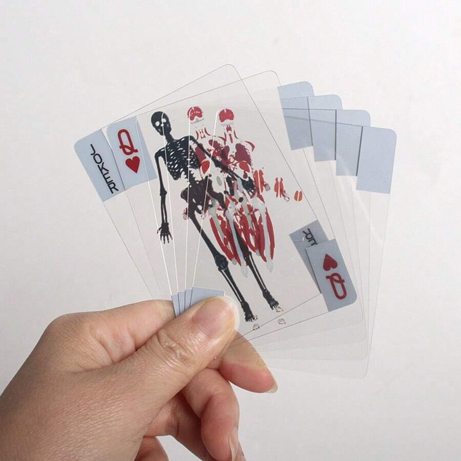 Human Anatomy Playing Cards – Body Deck With 3D Images, Waterproof Transparent Card Deck For Doctors, Nurses, Medical Students & Educators