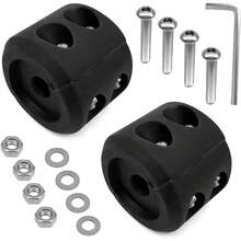 2 Pack Winch Cable Hook Stopper, Silicone Rubber Stopper Protects Synthetic Winch Rope, Shock Absorbent, Prevent Pulling Bounce And Abrasion, Towing Hook, With Allen Wrench, Black