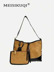 2025 Nuova borsa vintage opaca, borsa a spalla/sotto braccio da pendolare alla moda, borsa a tracolla di grande capacità