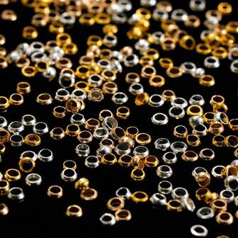 200颗2/2.5/3mm金属定位珠用于制作手链、项链材料，用于固定珠子和尾部垫片。DIY尾部固定配件