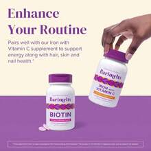 BariMelts Biotin 5000mcg, 90 Fast-Dissolving Tablets (3-Month Supply), Sugar-Free Bariatric Vitamins For Women, Natural Strawberry Flavor - 白色的 - 查看 7