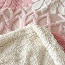 1pc Thick Double-Layer Bohemian Style Jacquard Faux Fur Fleece Blanket, Soft & Warm, Reversible For Bed, Sofa, Office, Car, Travel, Picnic, Party, All Seasons