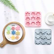Christmas Silicone Molds  Soft Snowflake Molds For Cake Ice Cube Candy Jelly Chocolate Soap Cement And More - 淺藍色 - 查看 9