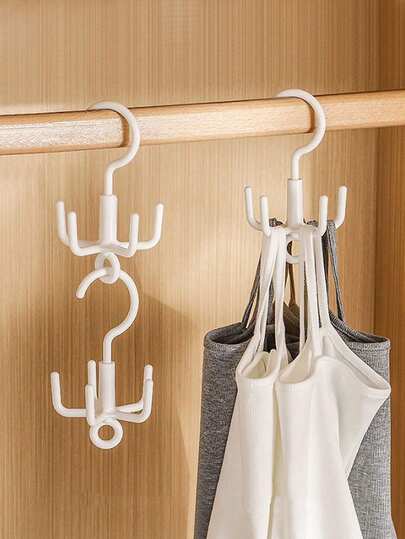 1/2/3pcs Handbag Hanger, Suitable For Wardrobe, Handbag Storage Hanging Hook, Rotatable Clothes Rack, Can Be Used To Hang Bags, Belts, Ties, Scarves, Accessories, 360° Rotating Durable Plastic Hanger, Designed For Hanging Vests, Ties, Belts, Bags, Belts, Scarves And Other Items, Rotating 4-Claw Hooks, Multi-Functional Clothing And Hat Hooks For Home Use,Storage Orangizer,Travel Essential