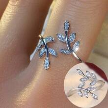 1pc Versatile Cubic Zirconia Inlaid Open Ring