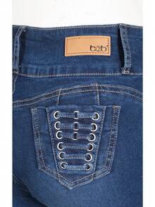 Women's Colombian Skinny Jeans - 中等水洗藍 - 查看 2