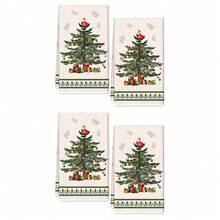 1pc/2pcs/4pcs Pine Tree Green Christmas Super Soft Microfiber Kitchen Towel, 45*66cm Seasonal Kitchen & Dining Table Decor Dish Cloth, Christmas Home Decor - Green - View 10