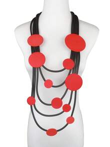 MARLIWOO 1pc Gothic Style Multi-Layer String Decor Bohemian Long Necklace For Women - Multicolor - View 16