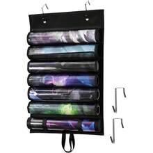 Portable Hanging Design Large Capacity Transparent Plastic Slot Foldable Multi-Section Gaming Pad Storage Bag - Black - View 4