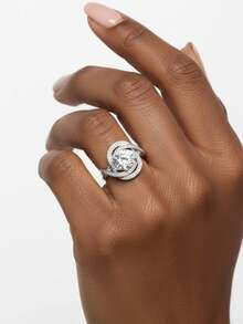 1pc Women's Wedding Ring, 3.8g S925 Sterling Silver, 2 Carat Moissanite, Bohemian Palace Style, Engagement, Wedding, Anniversary, Valentine's Day Gift, Comes With Moissanite Certificate And Elegant Gift Box - Silver - View 5