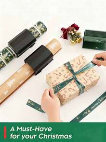 Christmas Gift Wrapping Paper Cutter High Precision Blade Manual Cutting Tool Craft DIY Scrapbooking Portable Slider Paper Trimmer Birthday Gifts/Home Office Battery-Free Efficient Precision-Random Color And Style