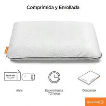Almohada Graphite Pillow Almohada de Foam con Carbn Hipoalergnica, Antibacterial, Soporte, Certificaciones Firmeza: Firme Medio Tamao Estndar 60x 40x 10 - Blue Gel + Estándar (Paquete de 1) - Ver 9