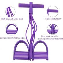 Resistance Training Rope, 2025 New 21 Resistance Bands-8 Tube Pedal Ankle Puller, Pedal Ankle Puller Resistance Bands, Multifunction Pedal Resistance Band For Sit Ups - Màu tím - Xem 6