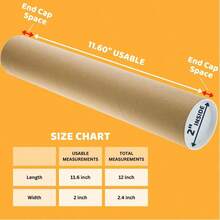 Mailing Tubes With Plastic Caps Cardboard Blueprints Artwork Poster Heavy - Duty Thickness Posters, Art Prints Multipurpose Documents Storing 1 Pack 2x18 Inch - 37.7 Cubic Inches + 2 X 12 Inches + 2 + SAVUK-212 - View 4