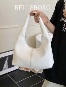 休闲简约大容量轻便百搭女士腋下单肩包 - 白色 - 查看 5