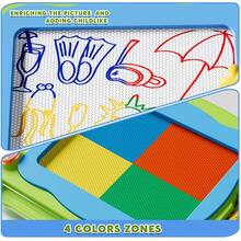 HENGPHY Large Magnetic Drawing Board Kids Toys For 3 4 5 6 Years Olds Toddlers, Magnetic Doodle Board Magnet Erasable Writing Pad Puzzle Toys, Artistic Painting Preschool Education Travel Toys For Birthday Gifts 3 4 5 6 7 8 Age Boys Girls - Green - View 4
