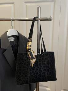 حقيبة كتف نسائية ذات سعة كبيرة وتصميم بسيط متعدد الاستخدامات، حقيبة تسوق وخروج للطالبات الجامعيات بطراز عتيق مع شريط