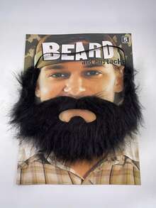 1pc Black Fake Beard Costume Prop For Party, Stage Performance, Cosplay, Funny Gag