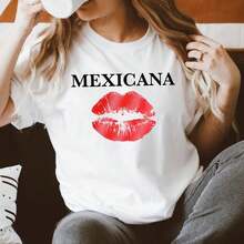 MexiC*Ana Labios Rojos para Mujeres Latinas Empoderadas, Son los Labios para Mí, Camiseta MexiC*Ana, Camiseta Bonita para Mujeres, Camiseta Española, Camiseta Latina, .J*PG220 g C-AmiS-eta de al-Godón puro de perfecto para relA-Jarse el fin de semana, hA-cer picnics y reuniones familiares. Un regalo iD-eal para padres y familiares. - Blanco - Ver 1