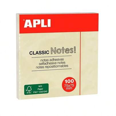 NOTAS ADHESIVAS 75X75 APLI AMARILLO