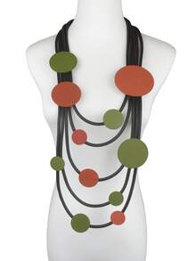 MARLIWOO 1pc Gothic Style Multi-Layer String Decor Bohemian Long Necklace For Women - Multicolor - View 17