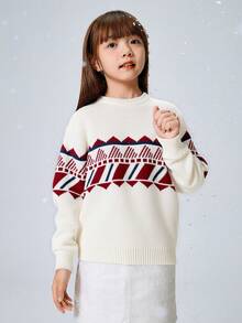 Jersey de estilo Fair Isle para niños BalaOne, Invierno 2025, Estilo cálido de punto a juego entre padres e hijos
