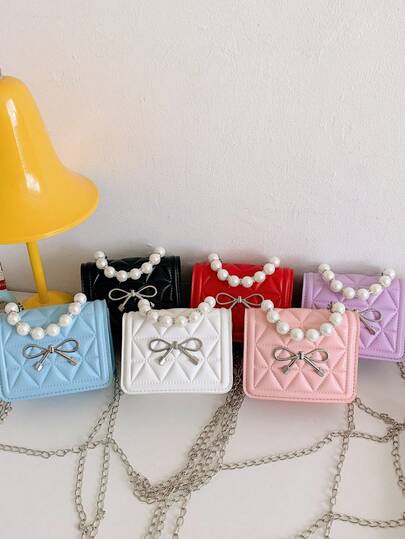 1pc Tween/Teen Shoulder Bag, PU Material, Fashionable Minimalist Design, Bow Decor, Stylish Crossbody Bag, Suitable For All Seasons