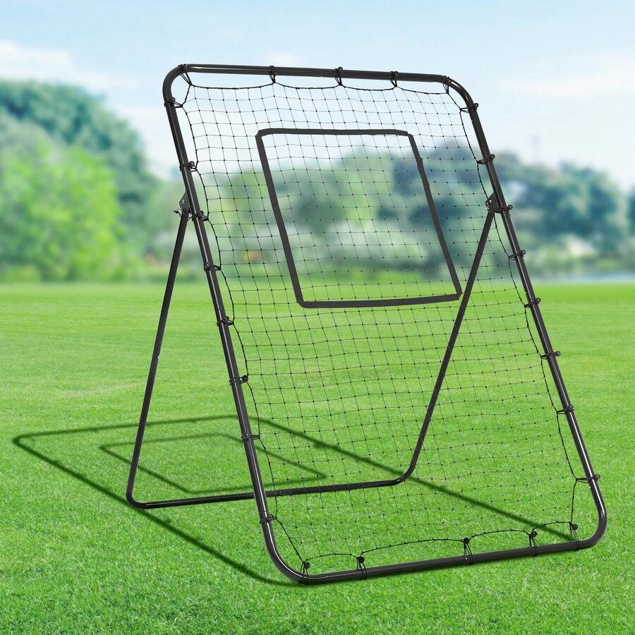 Baseball And Softball Rebounder Net, 4 X 6 Feet PitchBack Baseball Nest For Pitching And Fielding Training, Pitch Return Trainer Rebound Net With Pitching Target, 4 Adjustable Angles - Black - View 1