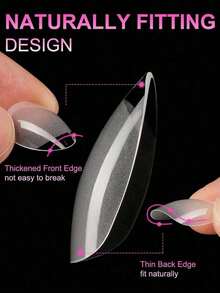 120/600Pcs Short Almond Nail Tips Soft Gel Clear Gelly Nail Tips Half Matte Full Cover Nail Tips Acrylic Pre-Filed Press On Fake Nail Tips For Nail Extension Home DIY Manicure Press On Nails Nail Supplies - 清除 - 查看 3